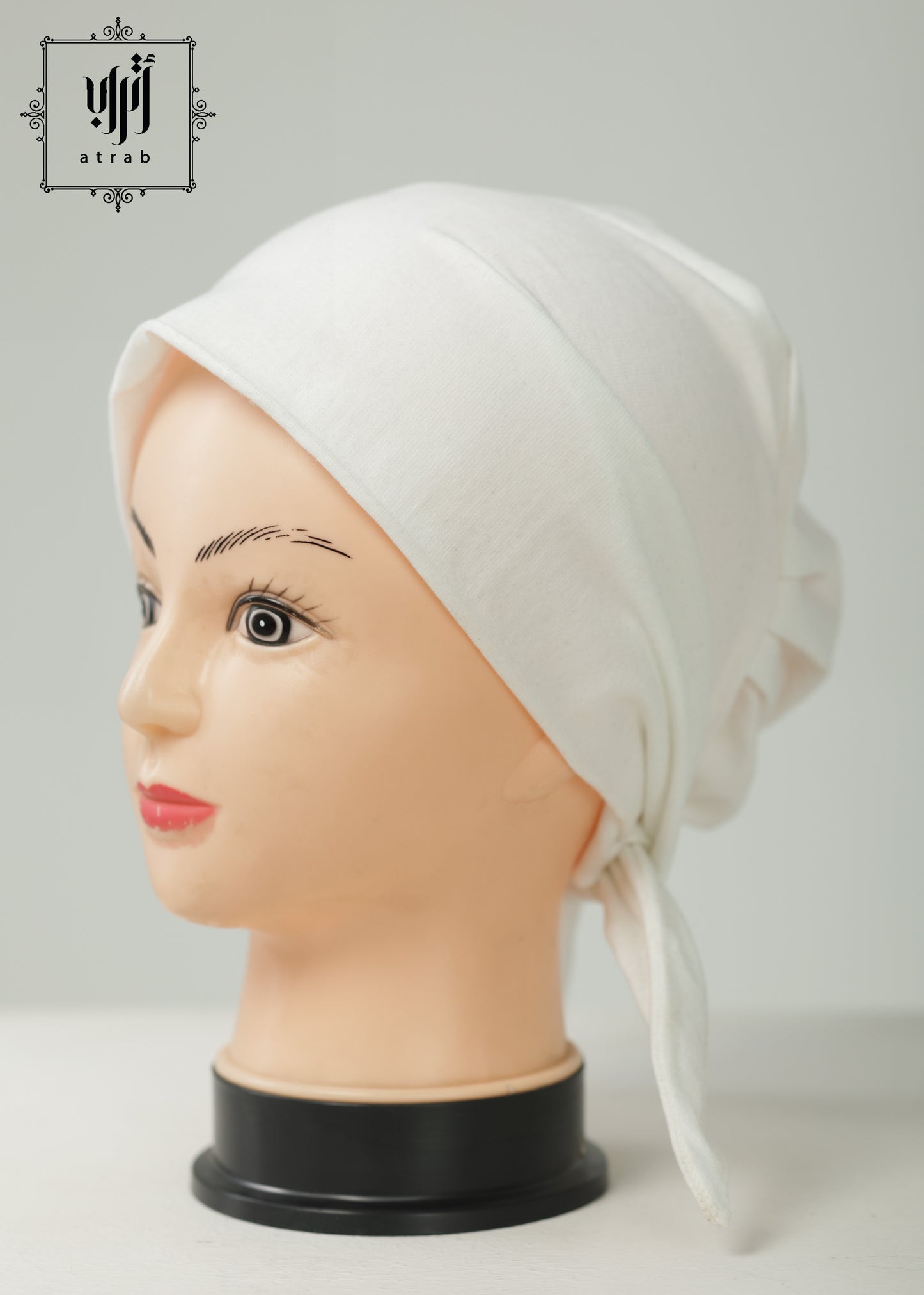 Off White lace up bonnet without sewing