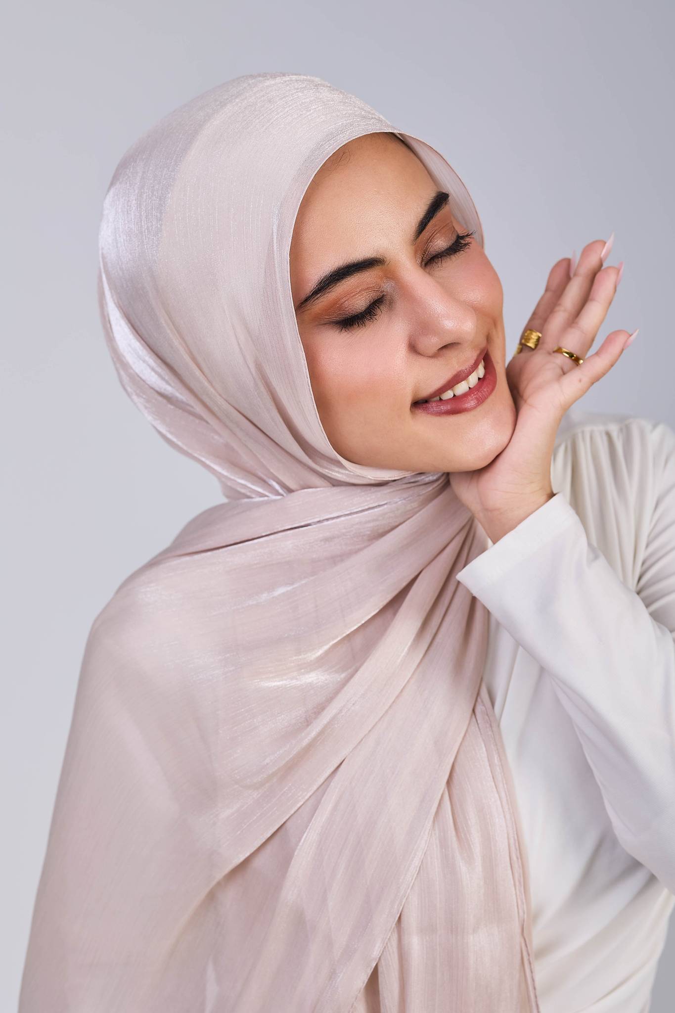 champagne beige organza