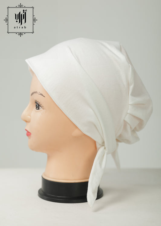 Off White lace up bonnet without sewing