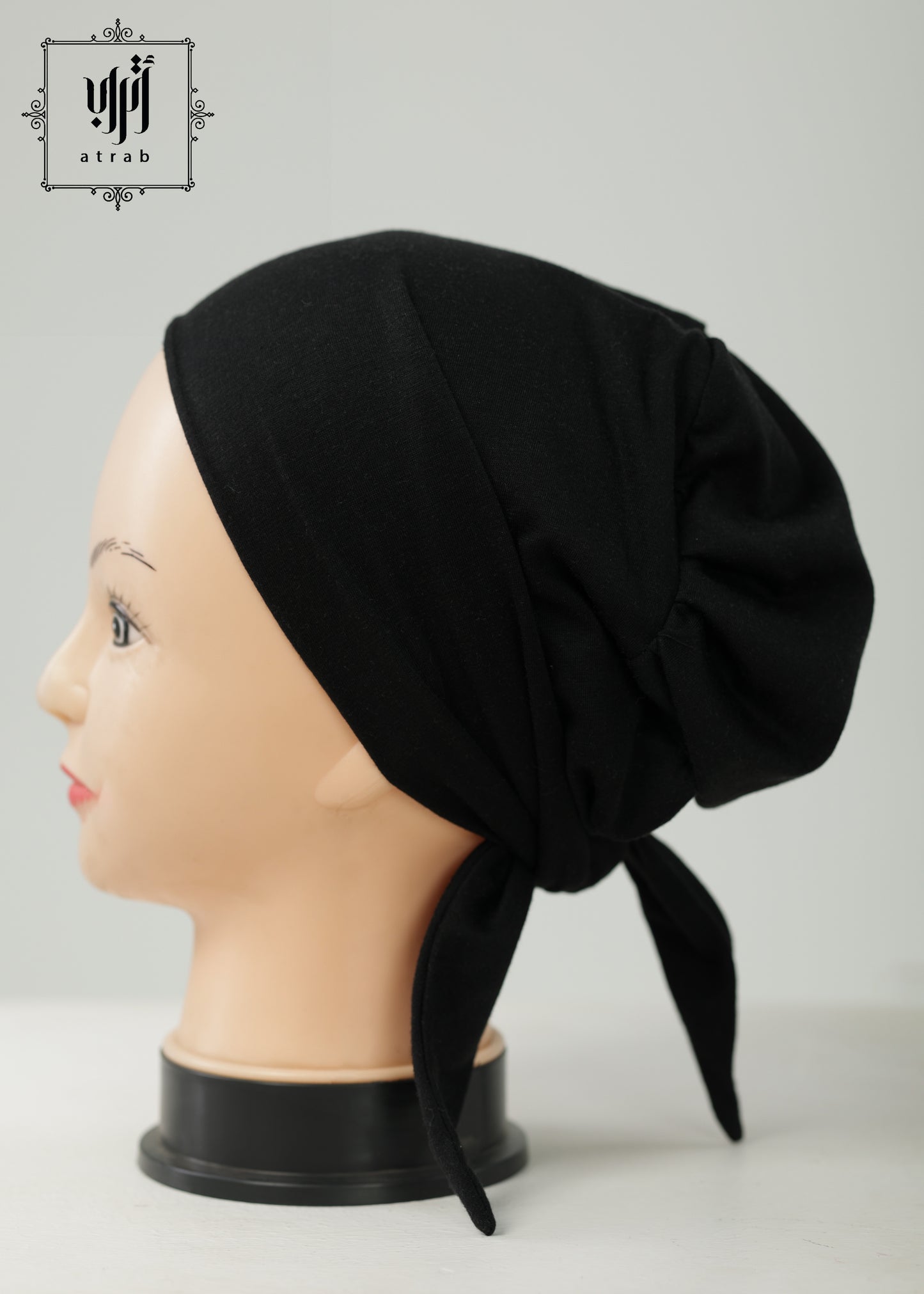 Black lace up bonnet without sewing